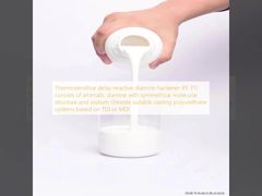 Thermosensitive delay-reactive diamine hardener XY 311 consists of aromatic diamine with symmetrical molecular structure and sodium chloride suitable casting polyurethane systems based on TDI or MDI 